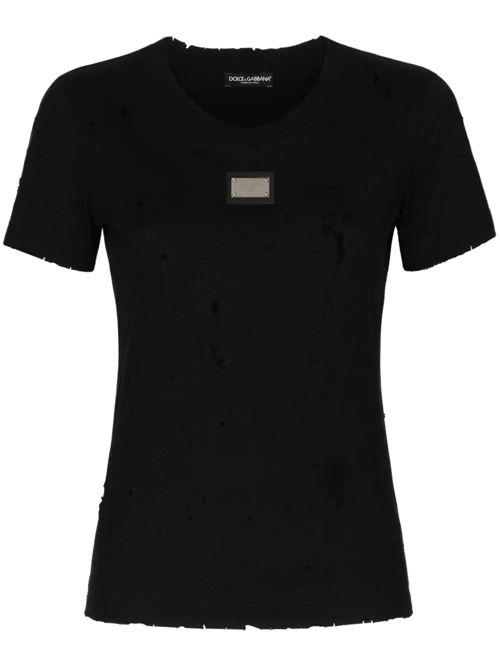 Distressed-Effect Logo-Plaque T-Shirt