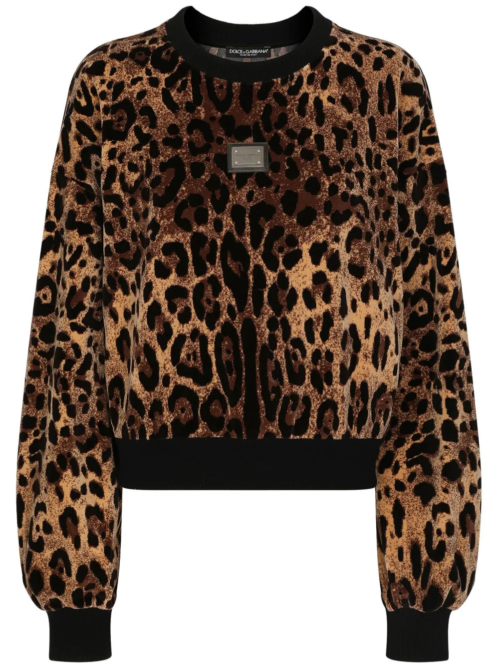 Leopard-Jacquard Chenille Jumper