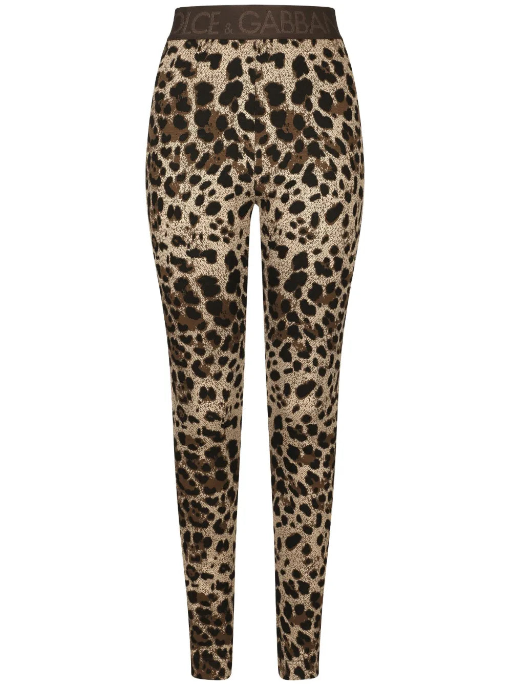 Logo-Waistband Leopard-Print Leggings