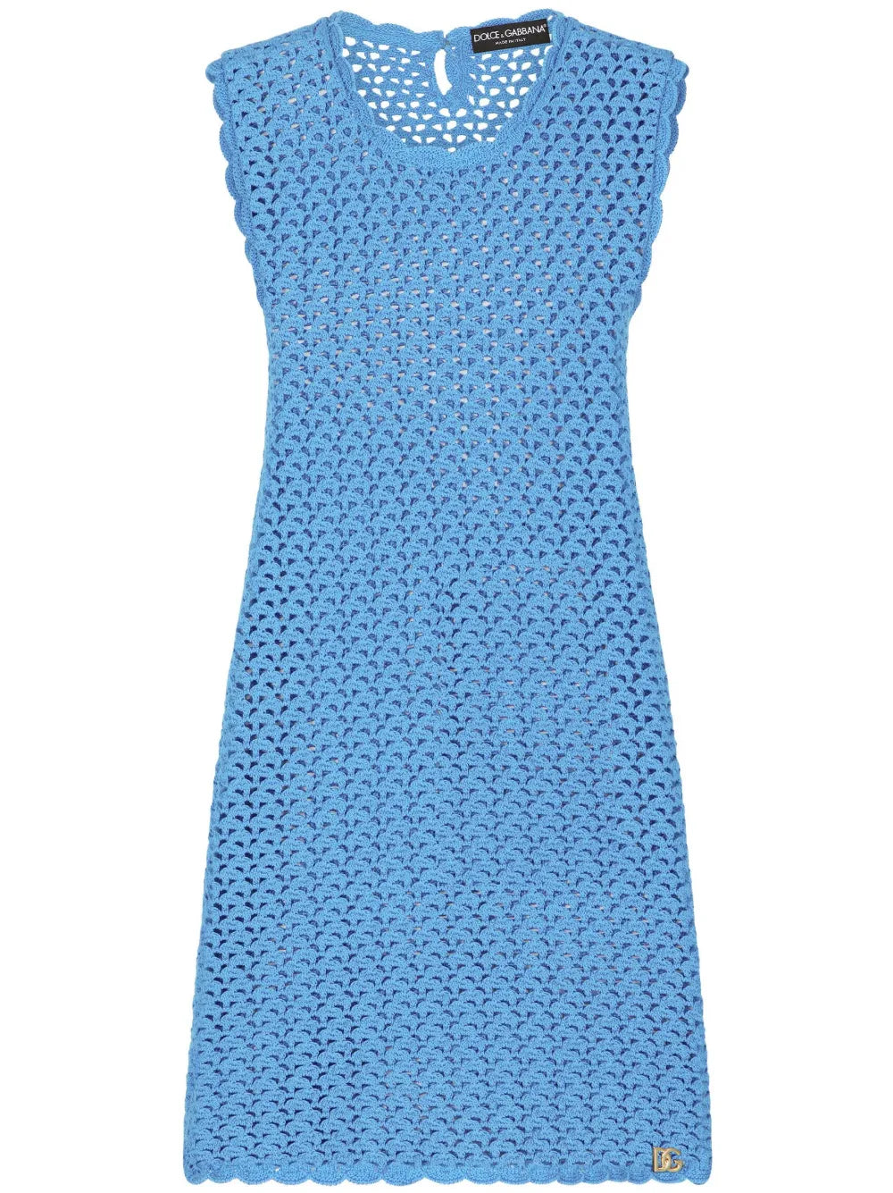 Sleeveless Crochet-Knit Minidress