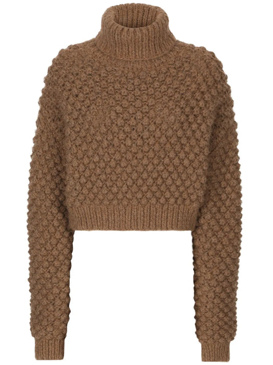 Roll-Neck Cropped Jumper