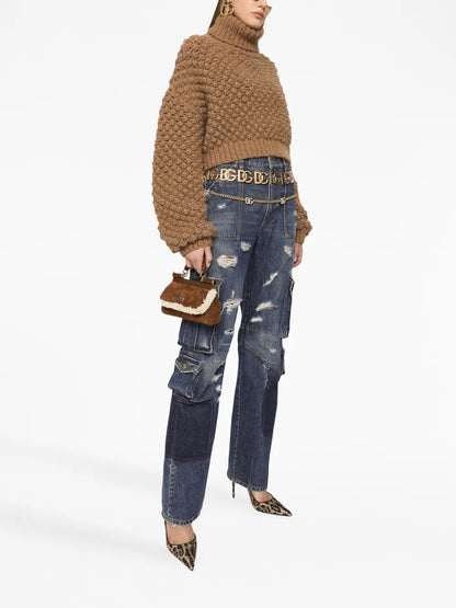 Roll-Neck Cropped Jumper