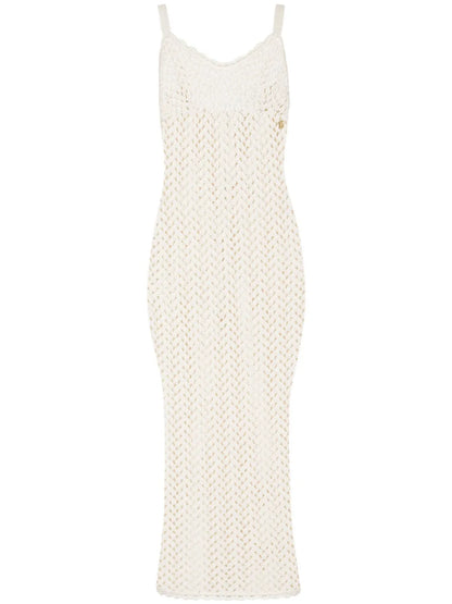 Crochet-Knit Midi Dress