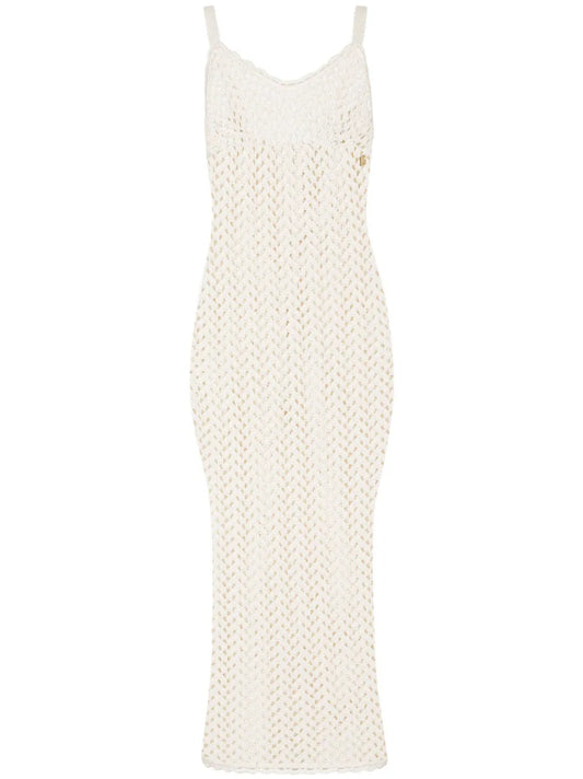 Crochet-Knit Midi Dress