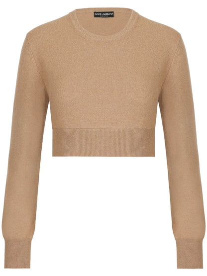 Cashmere-Blend Cropped Jumper