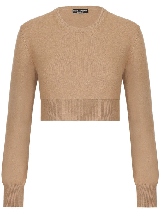 Cashmere-Blend Cropped Jumper
