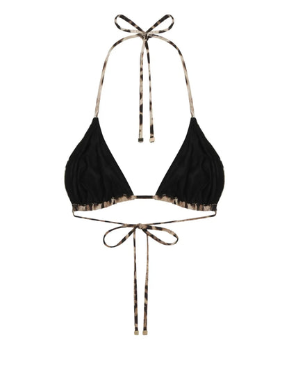 Leopard-Print Triangle-Cup Bikini Top