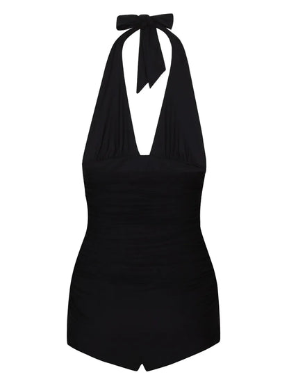Halterneck Ruched Swimsuit