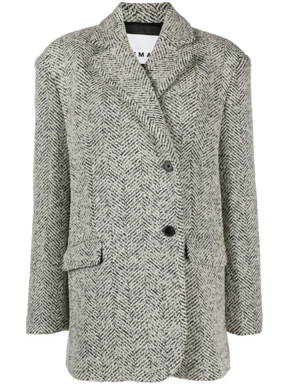 Herringbone Wool-Blend Blazer