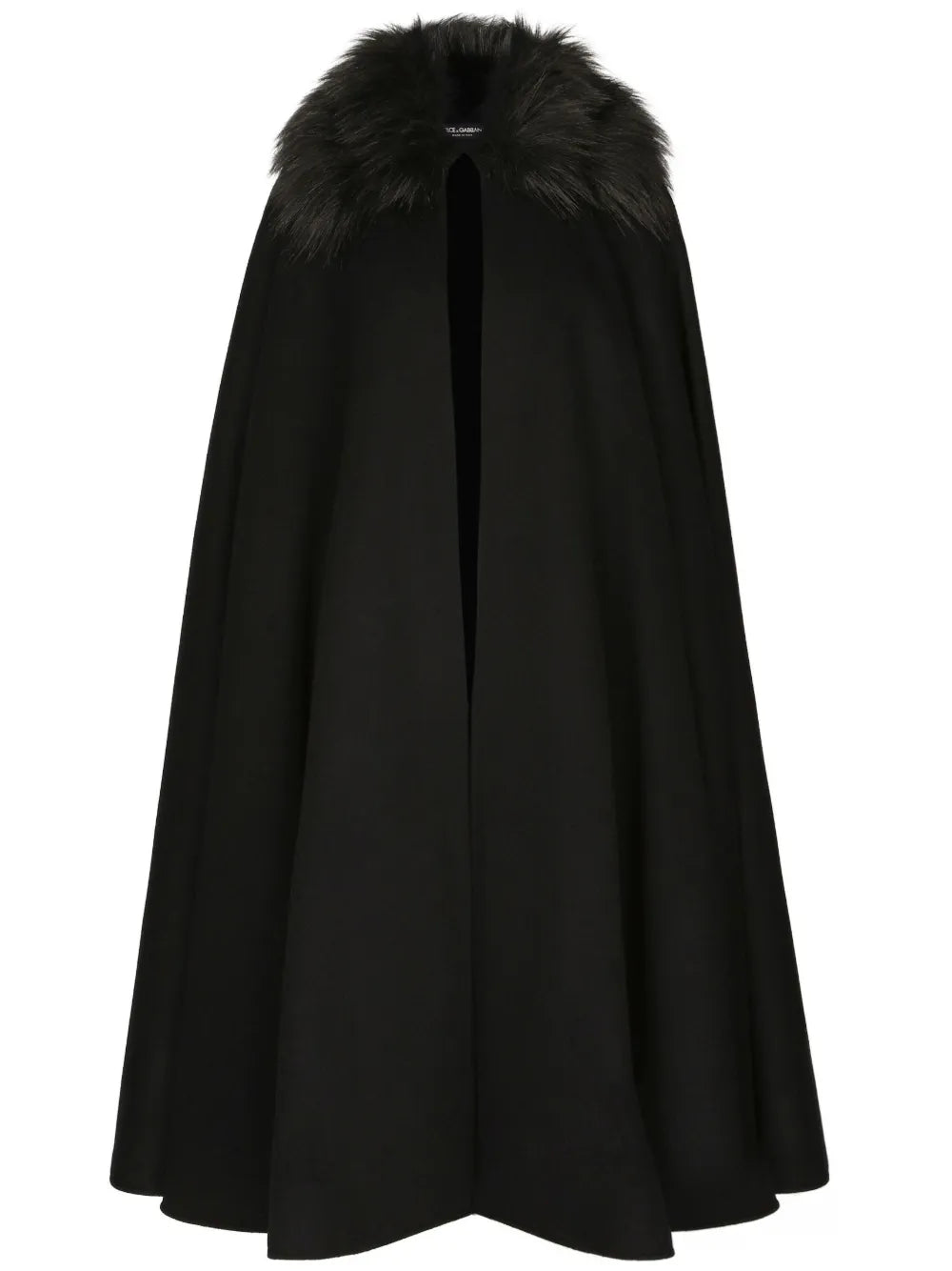 Faux-Fur Collar Cape