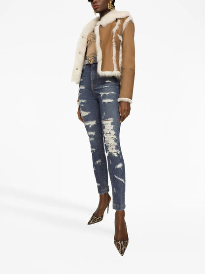 Seam-Detail Lambskin Jacket