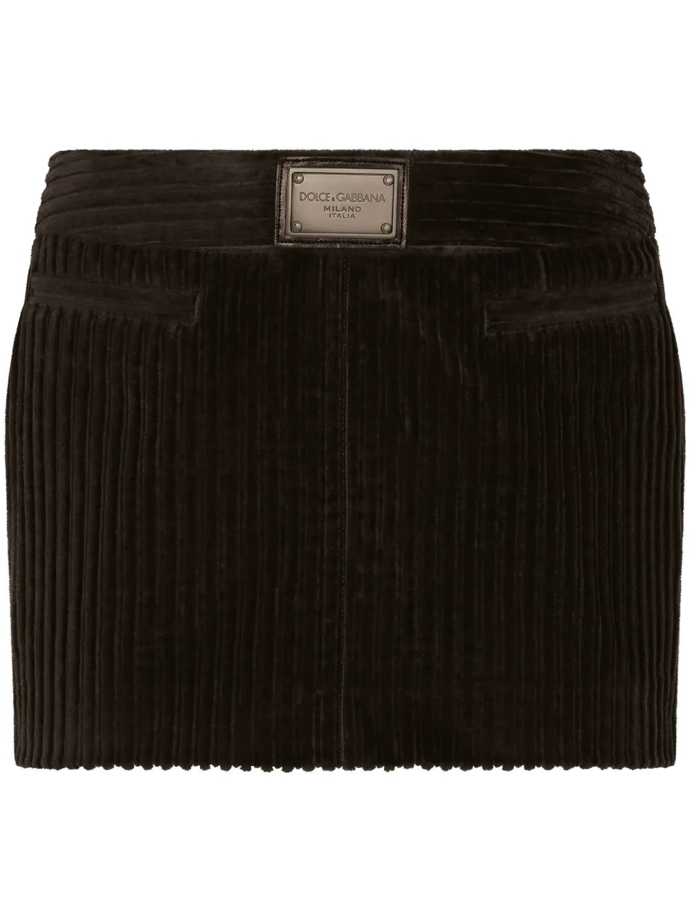 Ribbed Velvet Mini Skirt