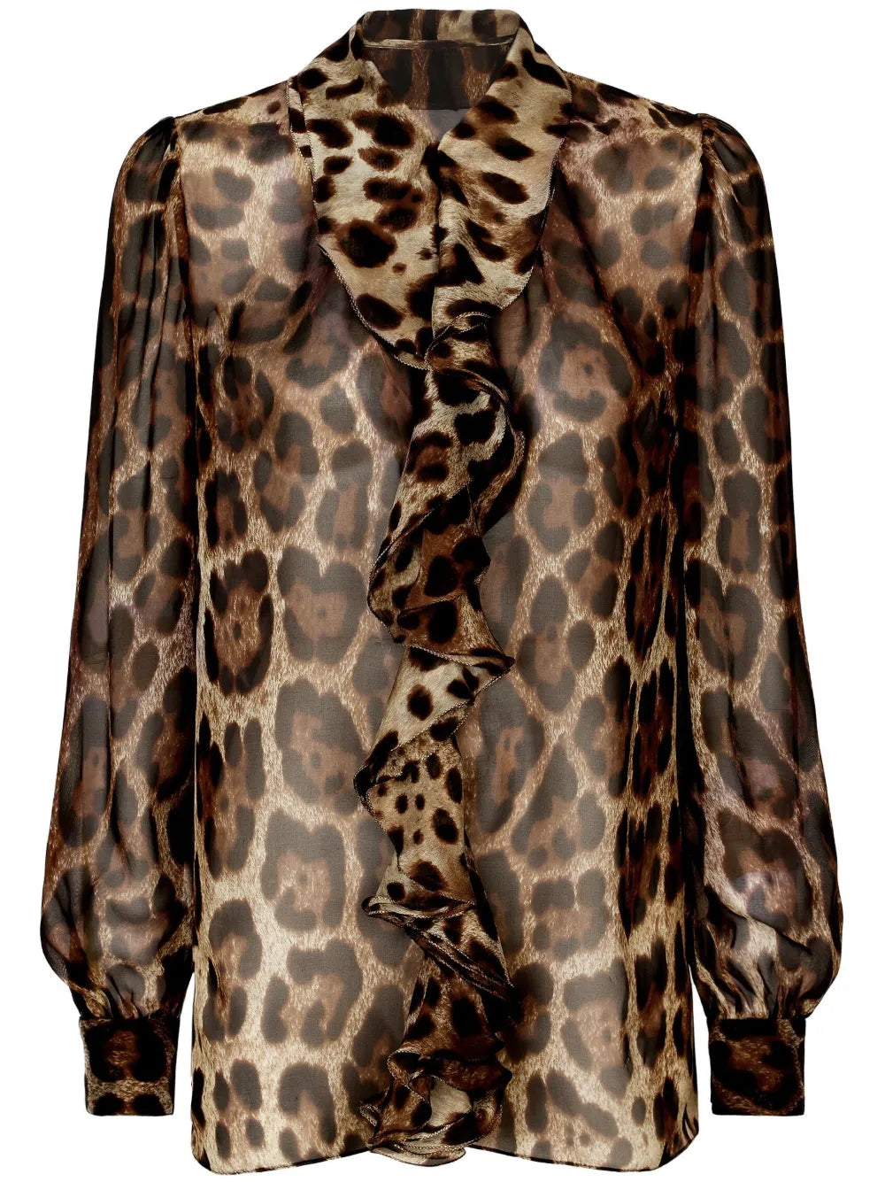 Leopard-Print Silk Blouse