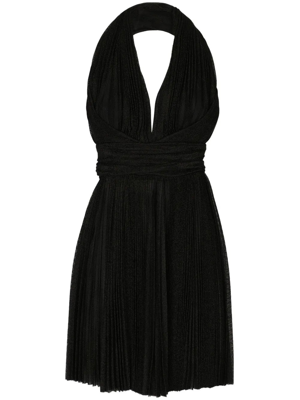 Plissé Halterneck Minidress