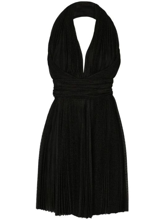 Plissé Halterneck Minidress
