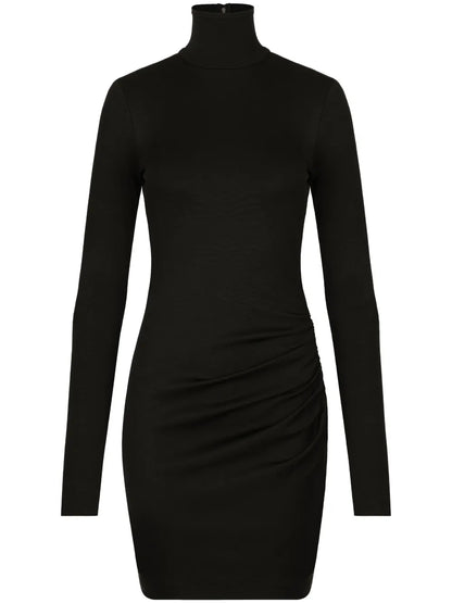 Ruched High-Neck Minidress