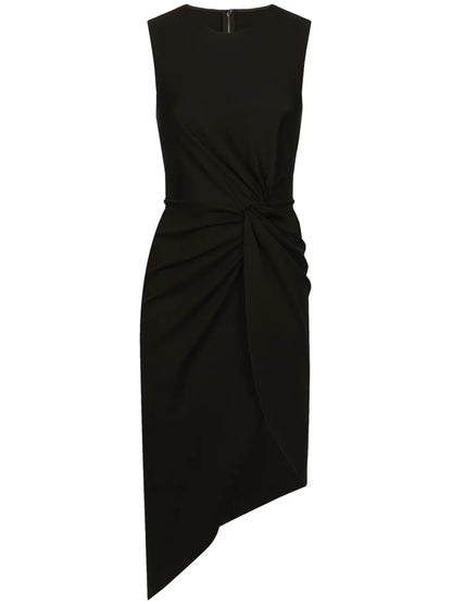Draped Sleeveless Midi Dress
