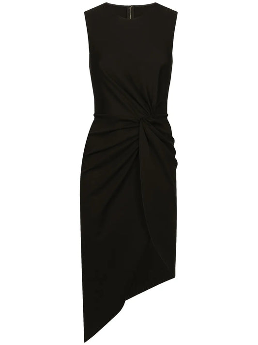 Draped Sleeveless Midi Dress