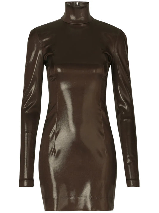 Long-Sleeve High-Shine Dress