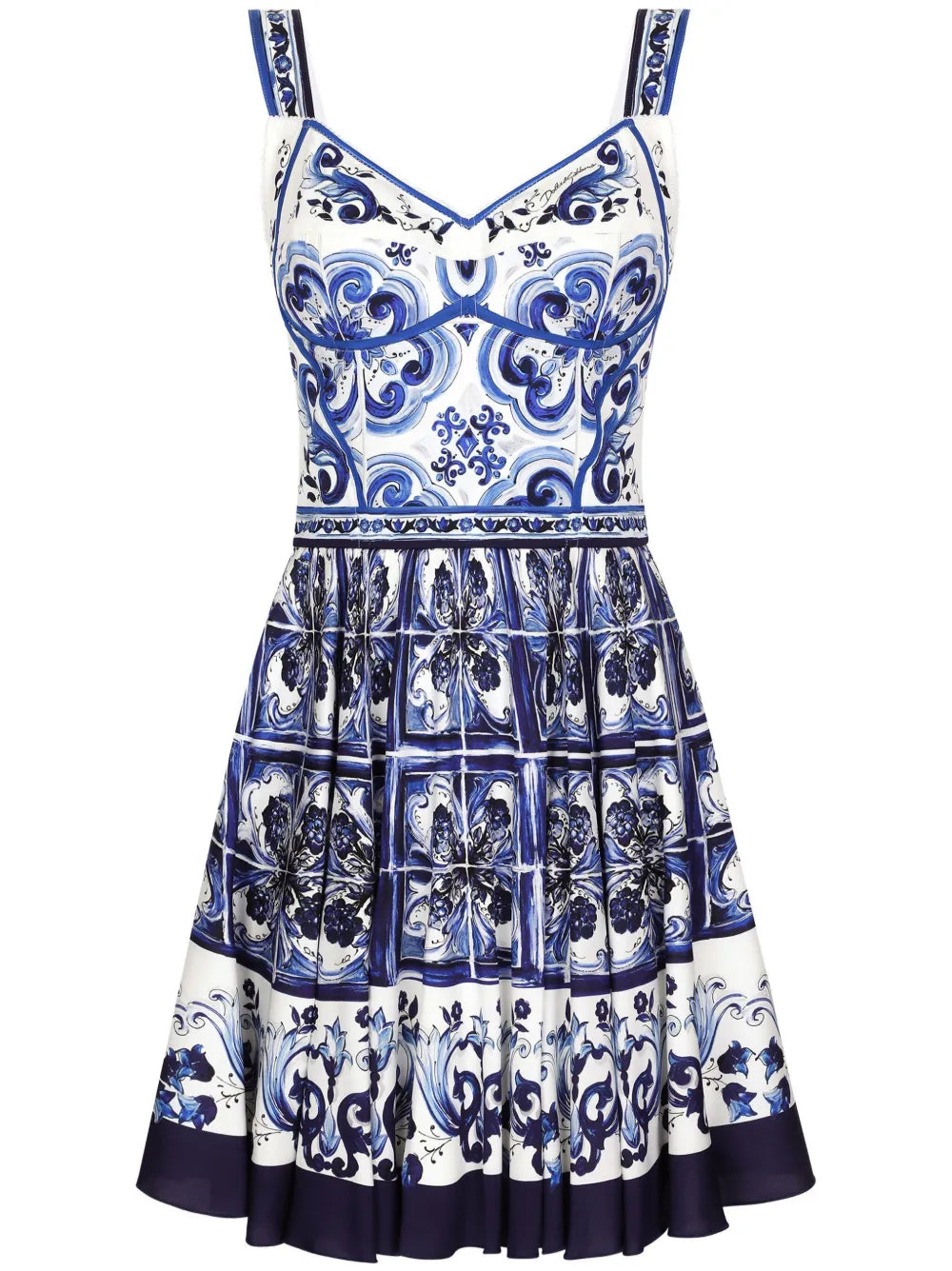 Majolica-Print Bustier Minidress