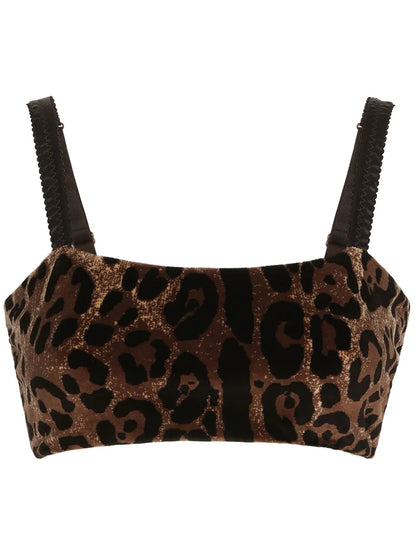 Leopard-Print Sleeveless Crop Top