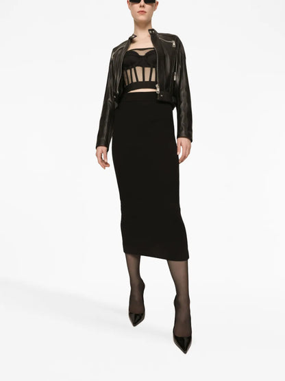 Boned-Bodice Cropped Tank Top