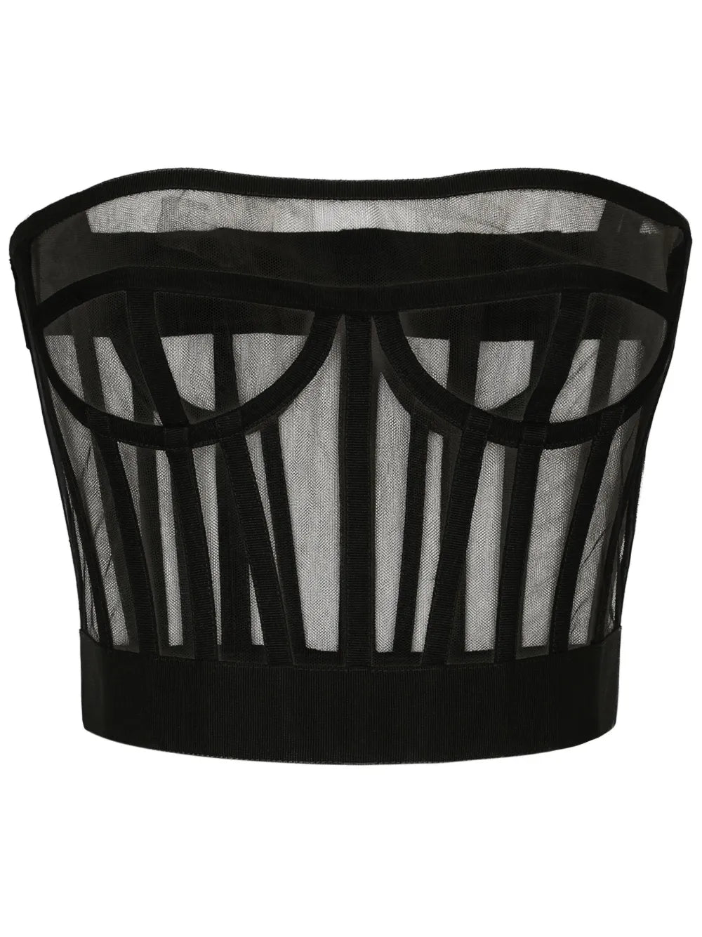 Boned-Bodice Cropped Tank Top