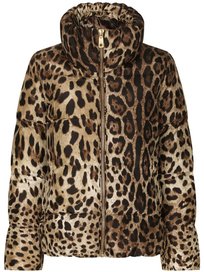 Leopard-Print Padded Jacket