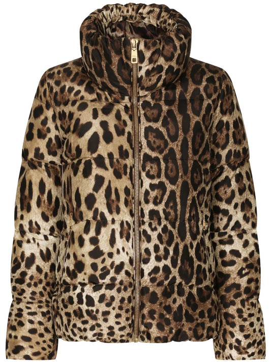 Leopard-Print Padded Jacket