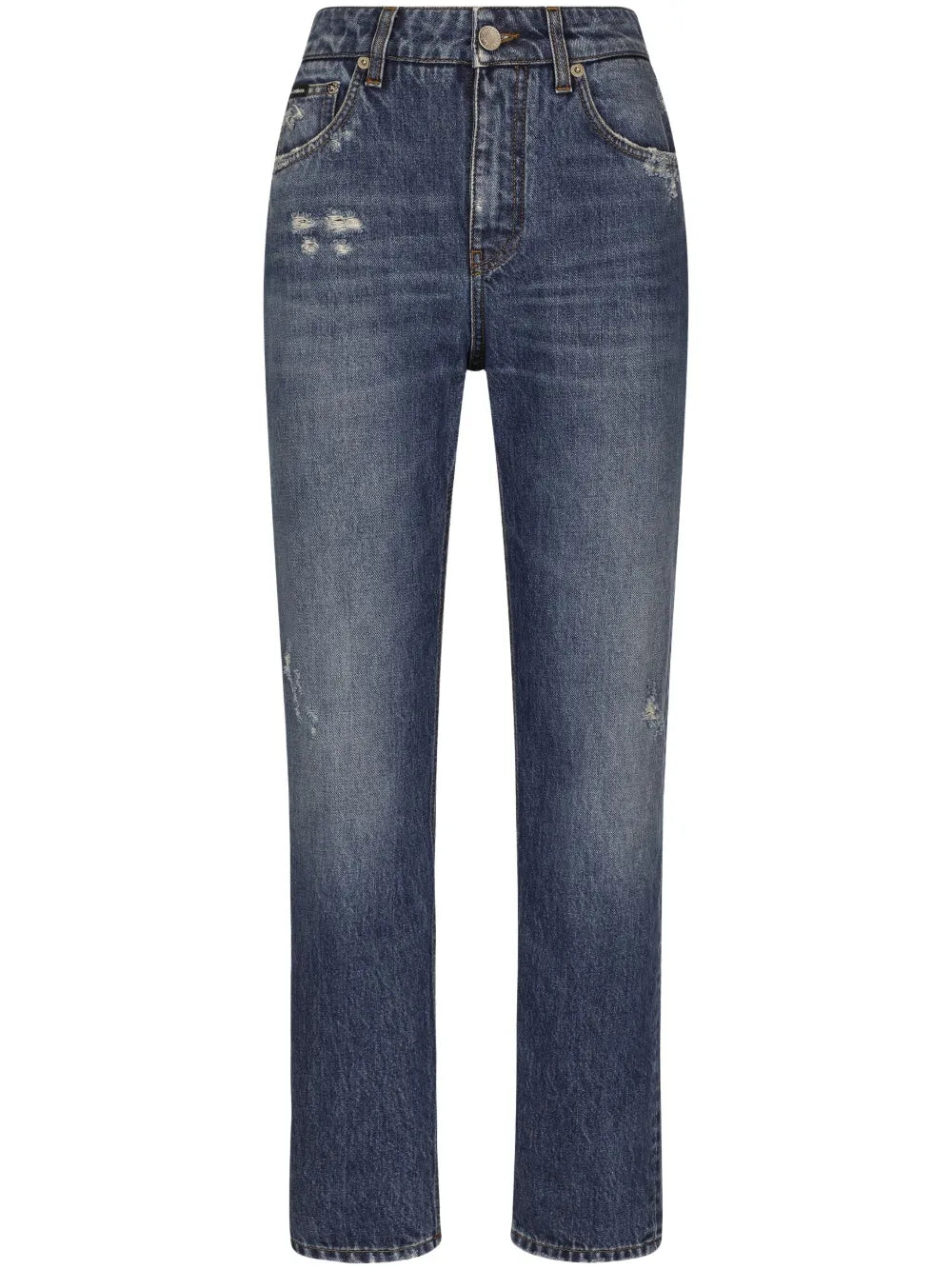 Logo-Plaque Straight-Leg Jeans