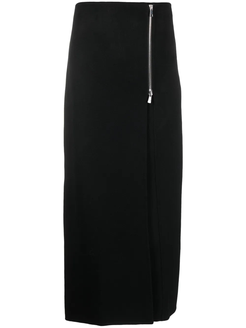 Side-Zip Wool Maxi Skirt