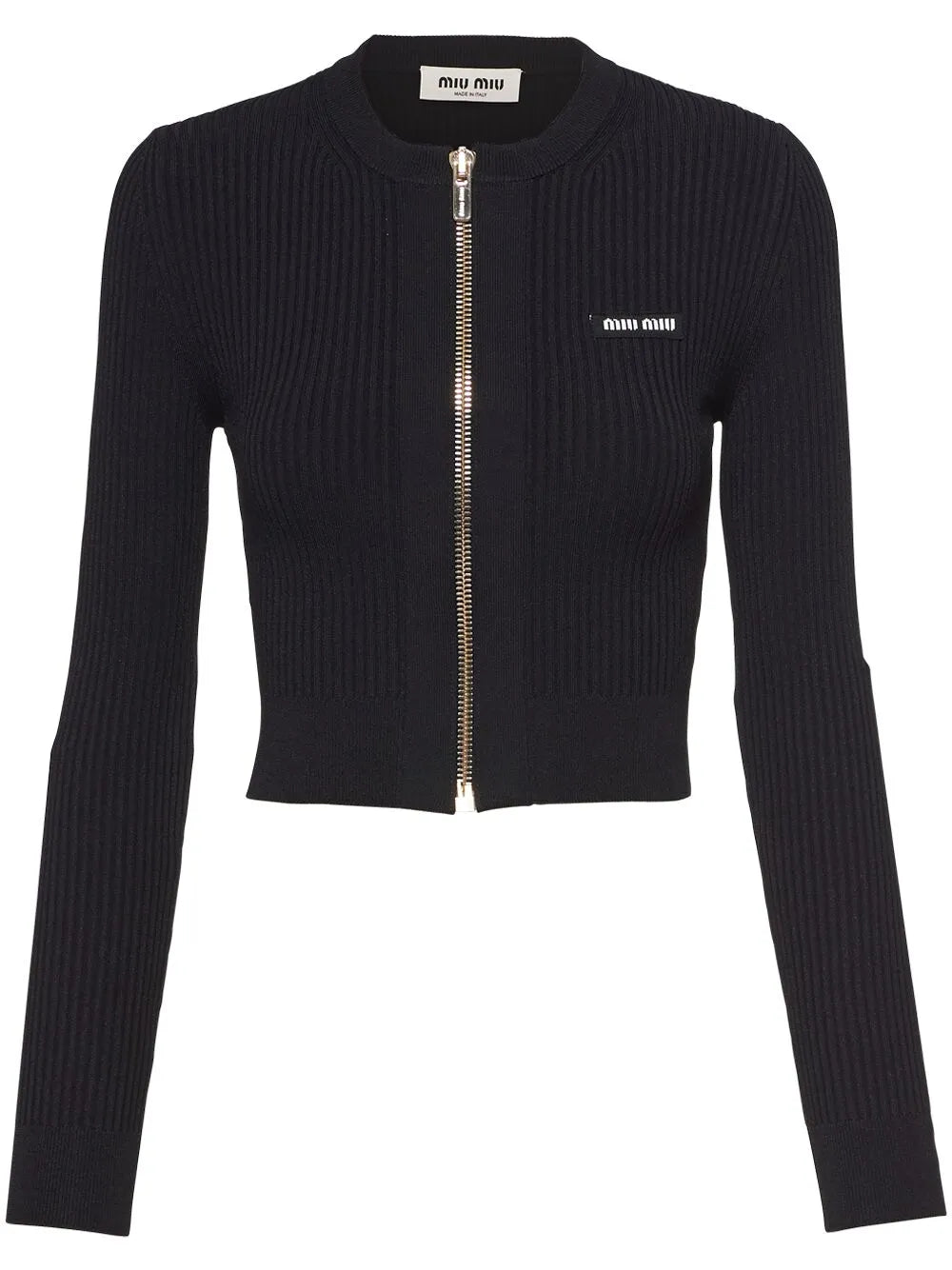 Logo-Print Zip-Up Cardigan