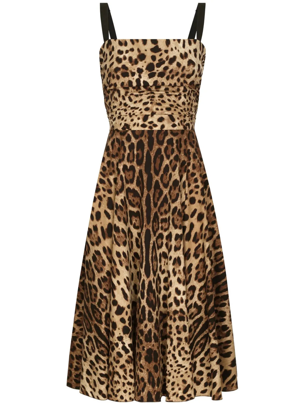 Leopard-Print Midi Dress