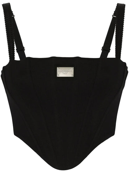 Logo-Plaque Cropped Bustier Top