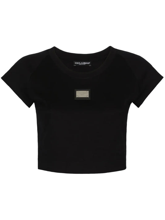 Logo-Plaque Cropped T-Shirt