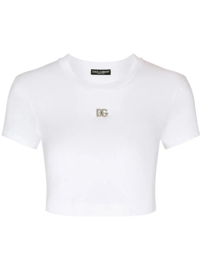 Logo-Embroidered Crop T-Shirt