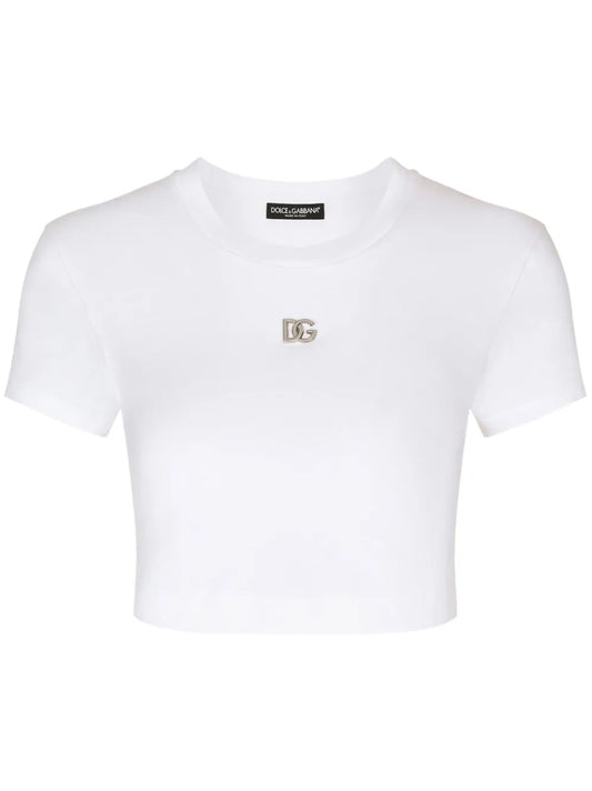 Logo-Embroidered Crop T-Shirt