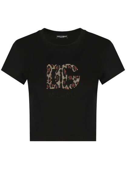 Logo-Appliqué Cropped T-Shirt