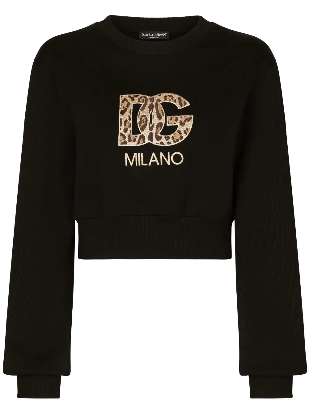 Logo-Patch Cotton Cropped Sweatshirt