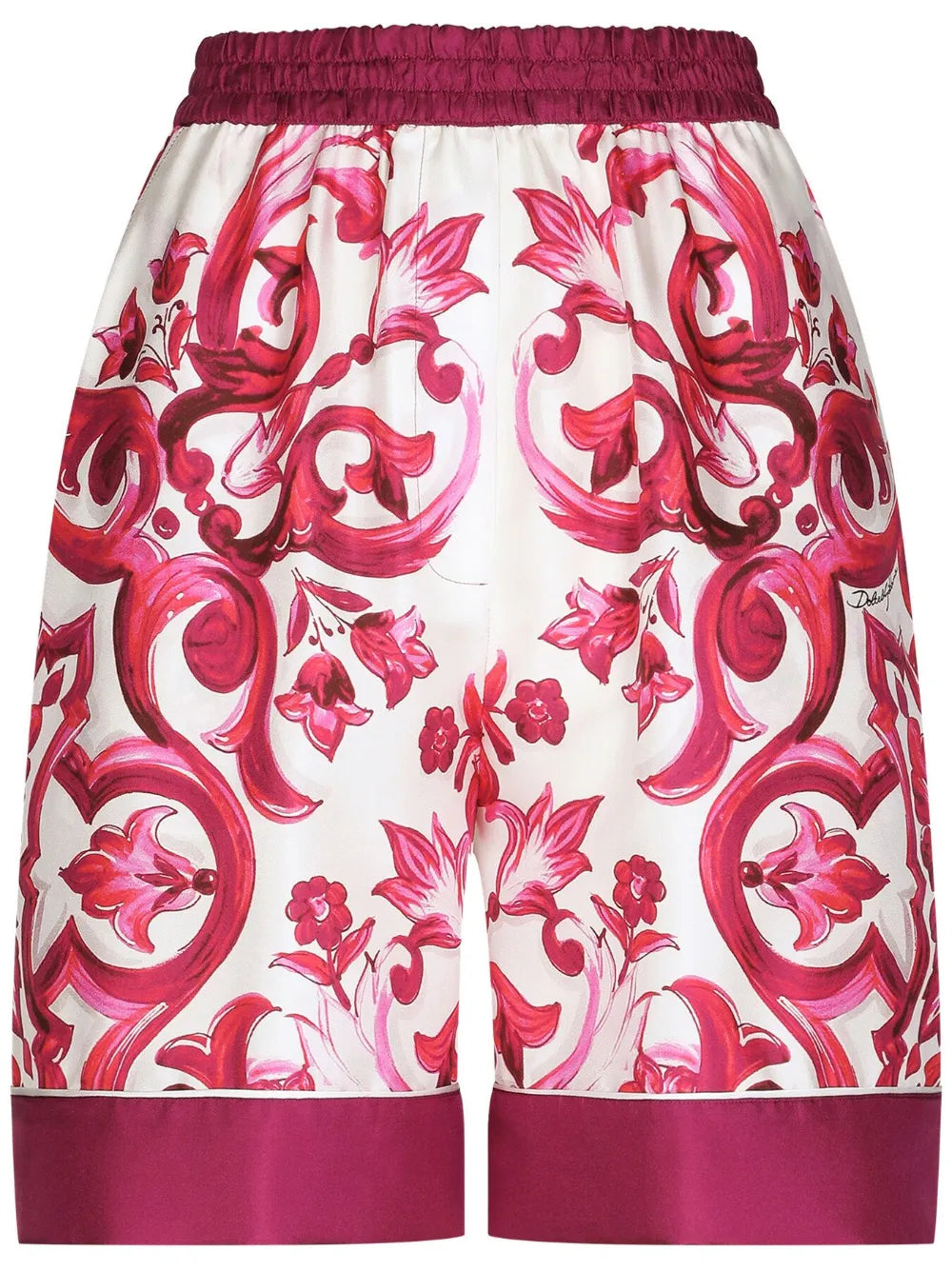 Majolica-Print Silk Short