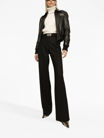 Logo-Plaque Straight-Leg Trousers