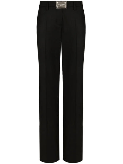 Logo-Plaque Straight-Leg Trousers