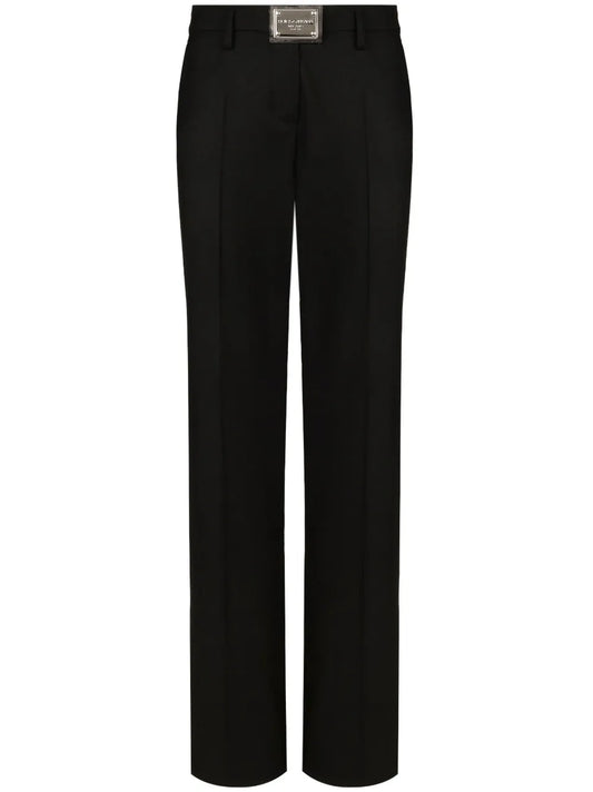 Logo-Plaque Straight-Leg Trousers