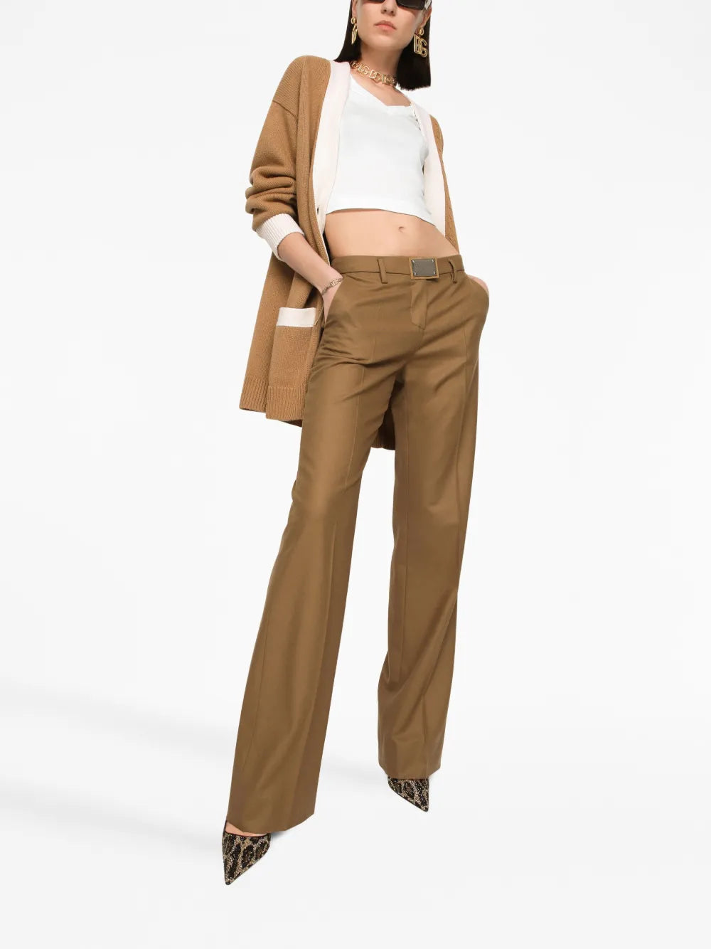 Logo-Plaque Straight-Leg Trousers