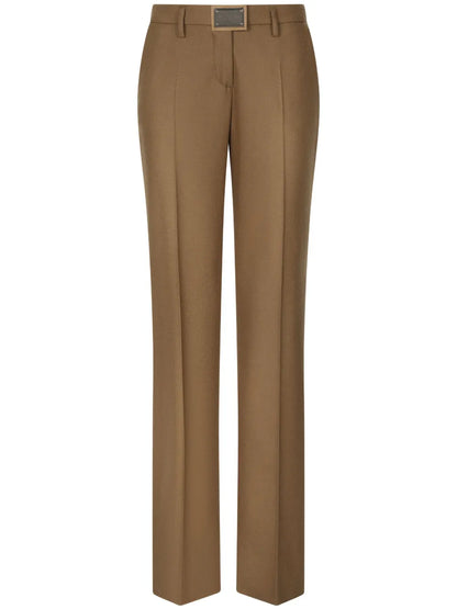 Logo-Plaque Straight-Leg Trousers