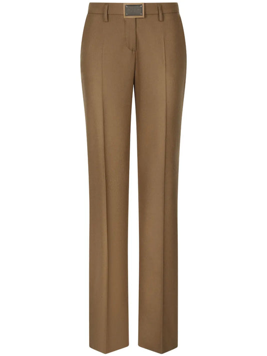 Logo-Plaque Straight-Leg Trousers
