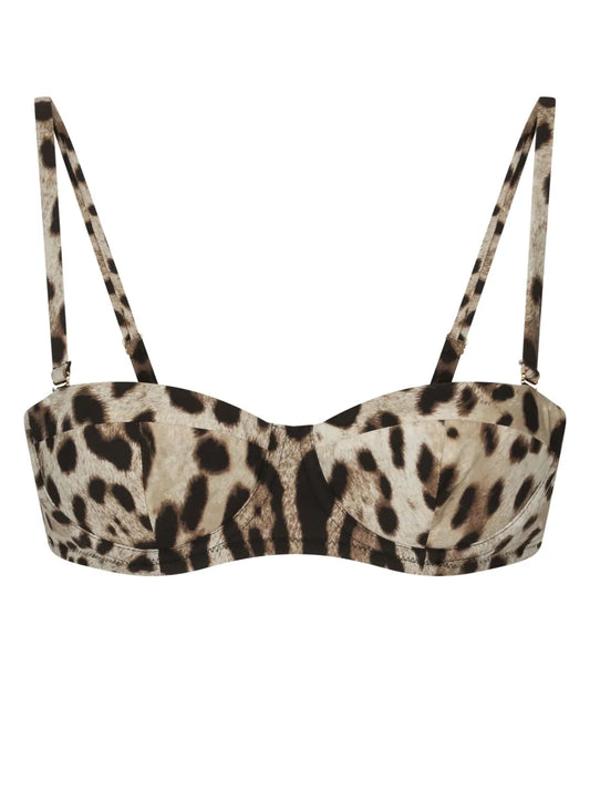 Leopard-Print Balconette Bikini Top