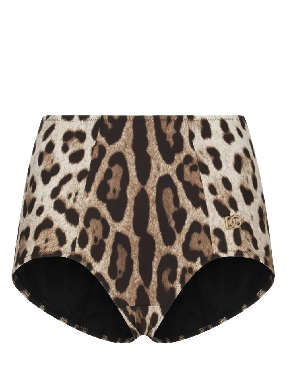Leopard-Print High-Waisted Bikini Bottom
