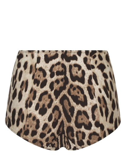 Leopard-Print High-Waisted Bikini Bottom
