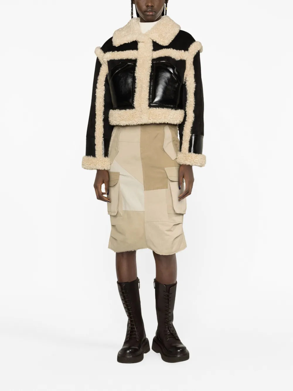 Edith Faux-Shearling Cropped Jacket